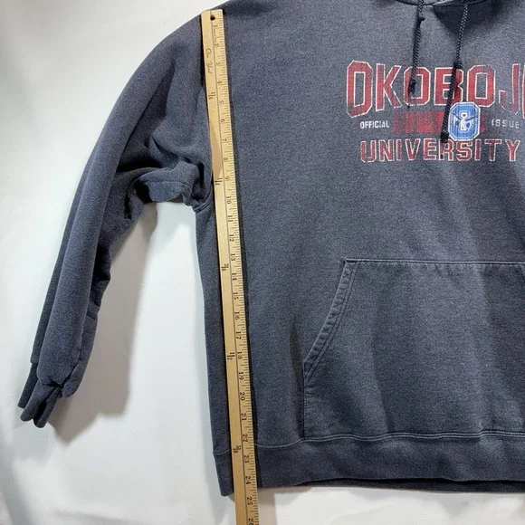 Champion Okoboji University Jacket Hoodie Gray Mens XL Vintage Y2K - Picture 10 of 11